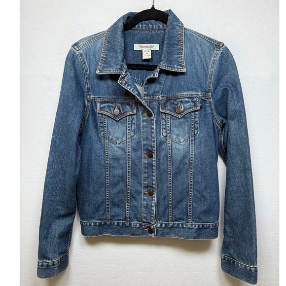 Abercrombie & Fitch Vintage Denim Trucker Jacket, Women's Size Medium - Picture 1 of 3